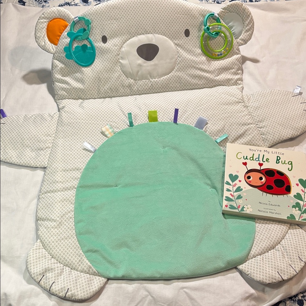 Polar Bear Tummy Time Baby Play Mat by Bright Starts and “Cuddle Bug” Book